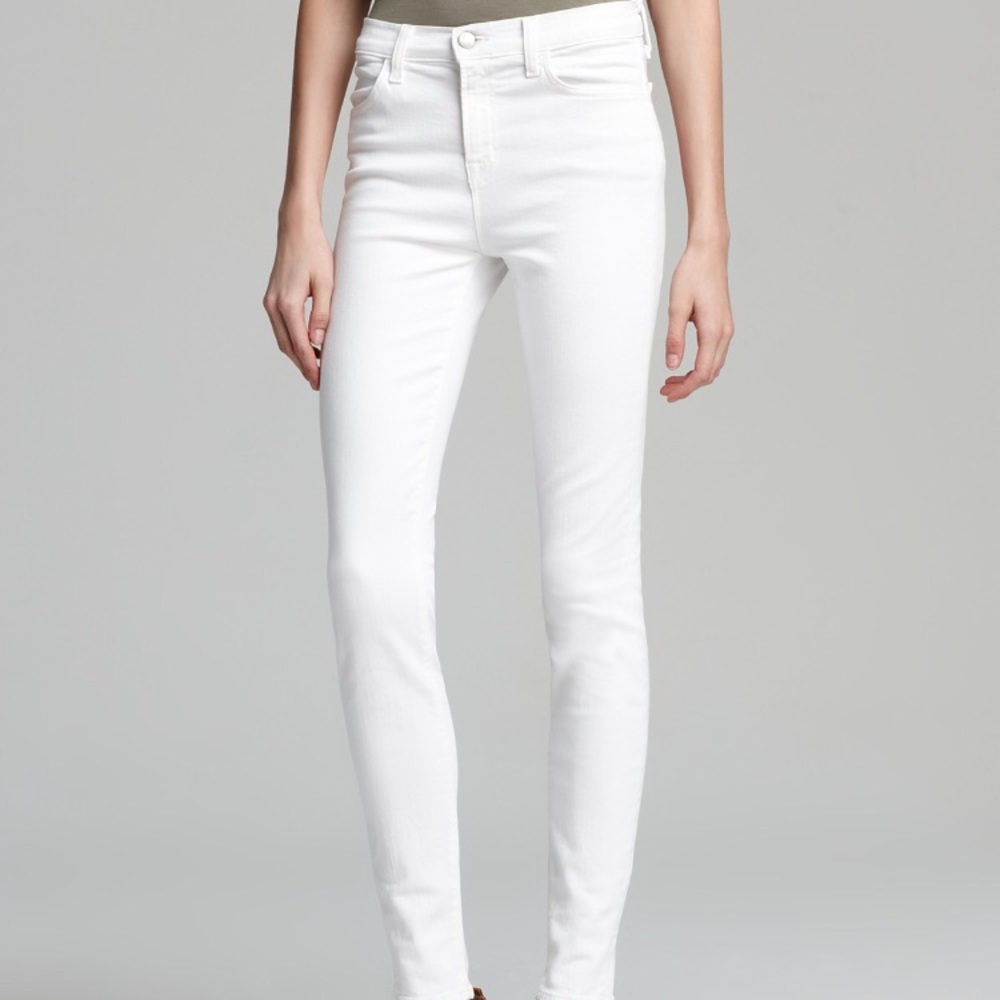 J Brand White Hi-Rise Skinny Jeans